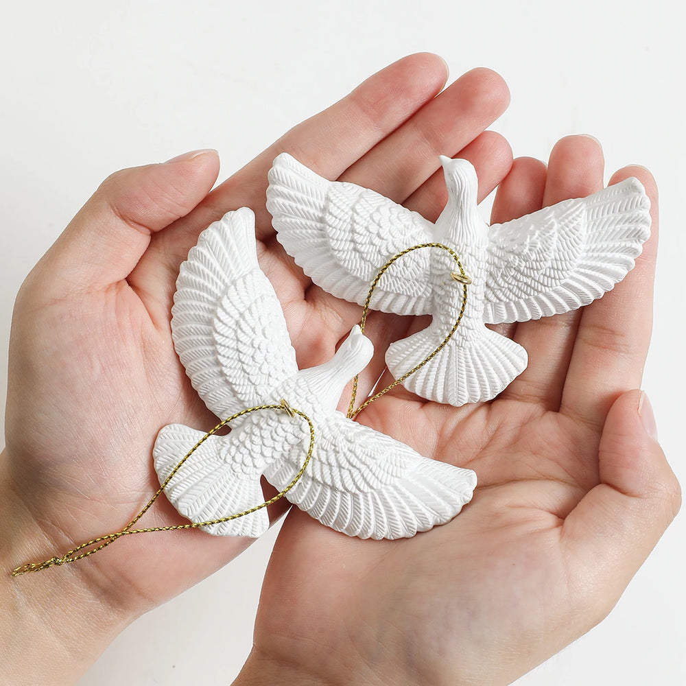 Resin Friendship Doves Christmas Tree Ornament Set of Two Doves for Someone alternate view