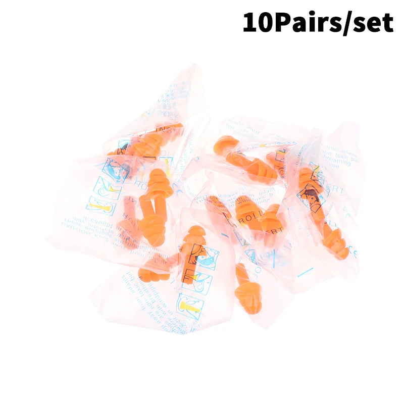 10 Pairs Silicone Anti-Noise Earplugs for Sleep Work Travel | Noise-Canceling Hearing alternate view