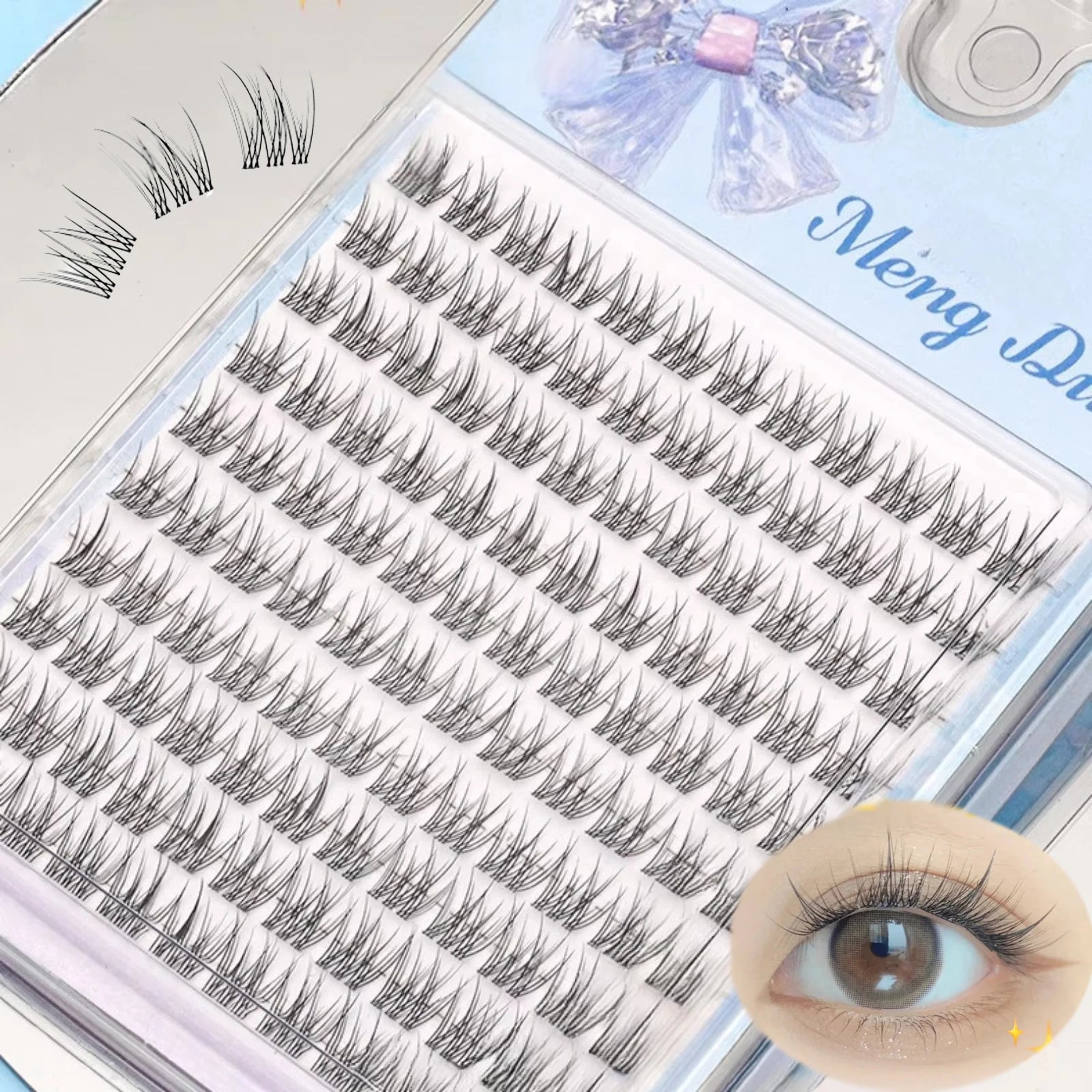 1/Box 120 Bundles Mink False Eyelashes Natural Russian 3D Lashes Individual Eyelash Extension Cluste