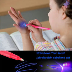 4pcs/lot Luminous Light Pen Magic Purple 2 In 1 UV Black Light Combo Drawing Invisible I detail view
