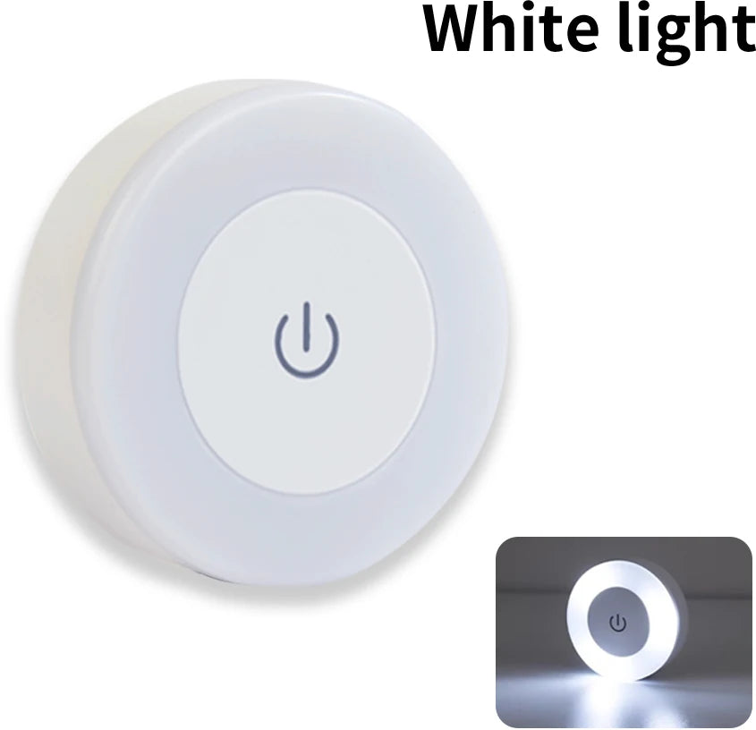 Round Led Wall Lamp | Rechargeable Night Light with Touch Switch, Dimmable, Magnetic B close-up view