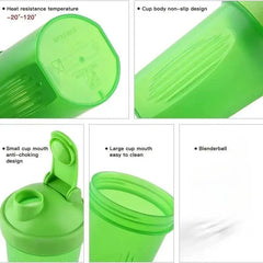 New 400ML Blender Shaker Bottle with Stainless Ball BPA Free Plastic Protein Shakes Leak detail view