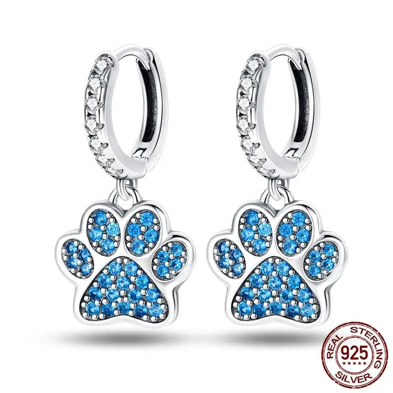 Luminous Shell Women Earrings Original 925 Sterling Silver Pave CZ Star Moon Hoop Earr close-up view