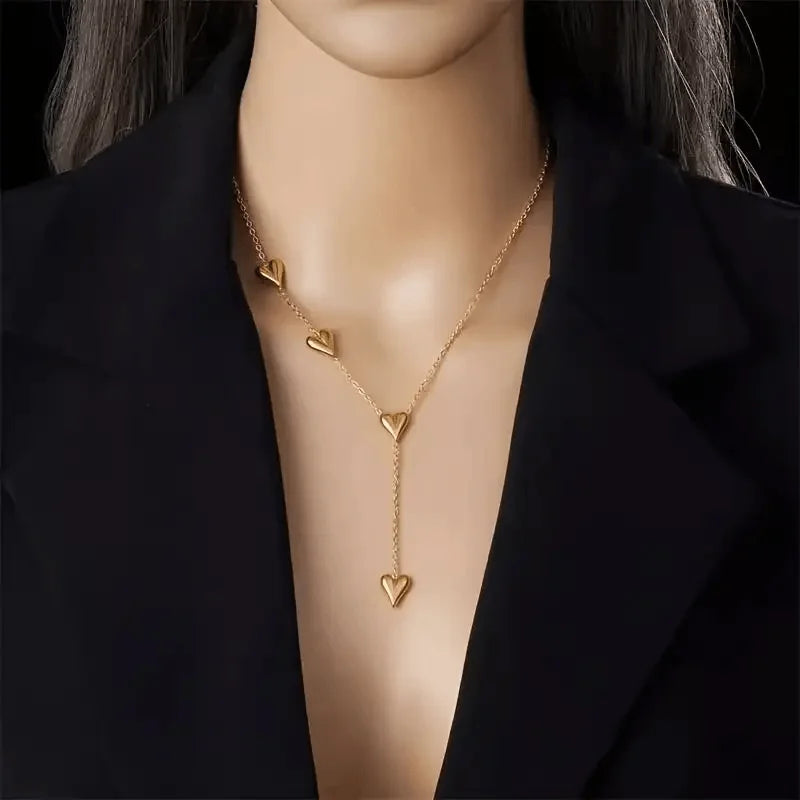 Waterdrop Pendant Necklace | Minimalist Stainless Steel Teardrop Jewelry for Women lifestyle view