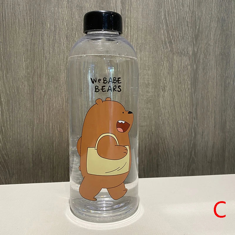 1000ml Water Bottle Panda Cup Transparent Water Bottle Drinkware Cup Leak-proof close-up view