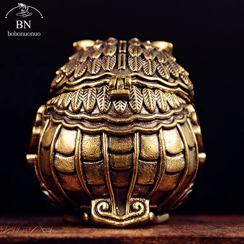 Antique Owl Incense Burner | Vintage Copper Home Decor and Desk Ornament detail view