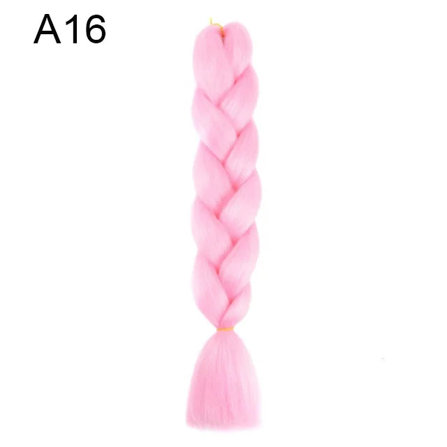 24Inch Synthetic Yaki Braids Hair Ombre Braiding Hair Jumbo Braid DIY Green Hair Exten close-up view