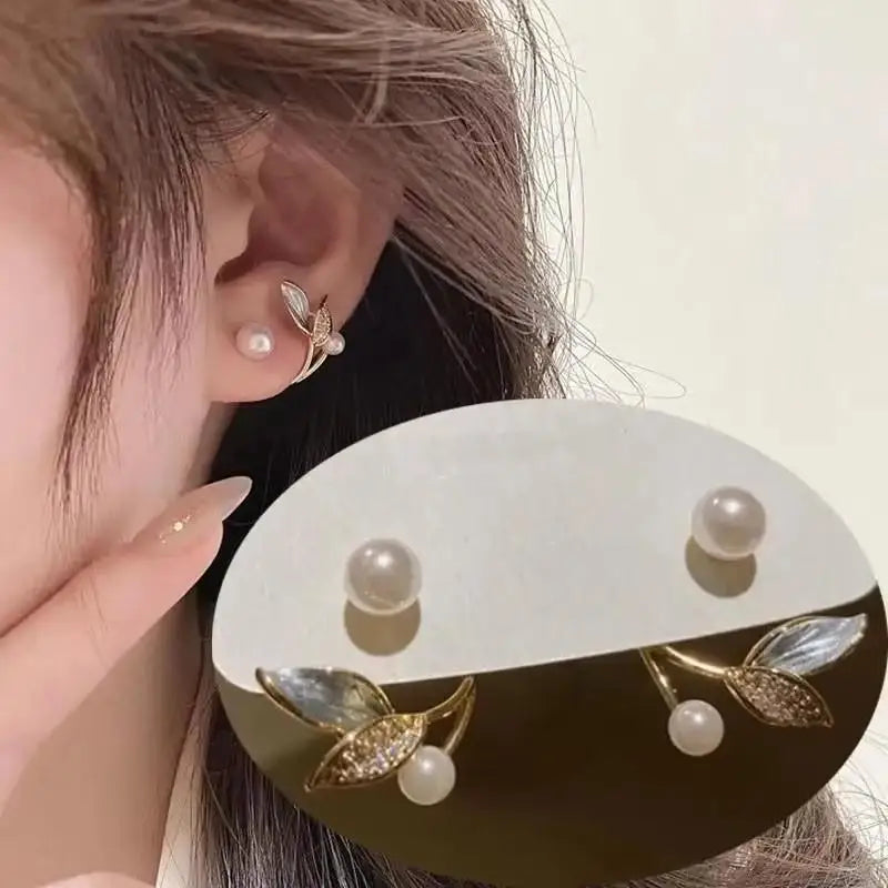Korean Fashion Seven Star Zircon Earrings | Luxury Crystal Stars Stud Earrings lifestyle view