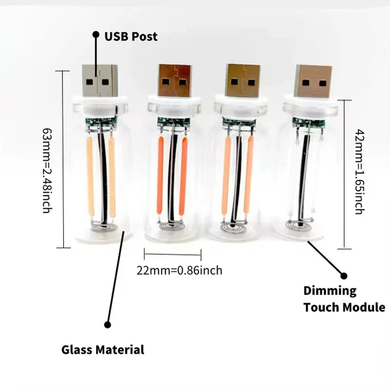 USB Touch Night Light | Portable LED Atmosphere Lamp with Dimmable Touch Sensor close-up view