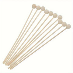 30Pcs Wood Bead Aroma Diffuser Sticks | Natural Rattan Reed Sticks for Home Fragrance close-up view