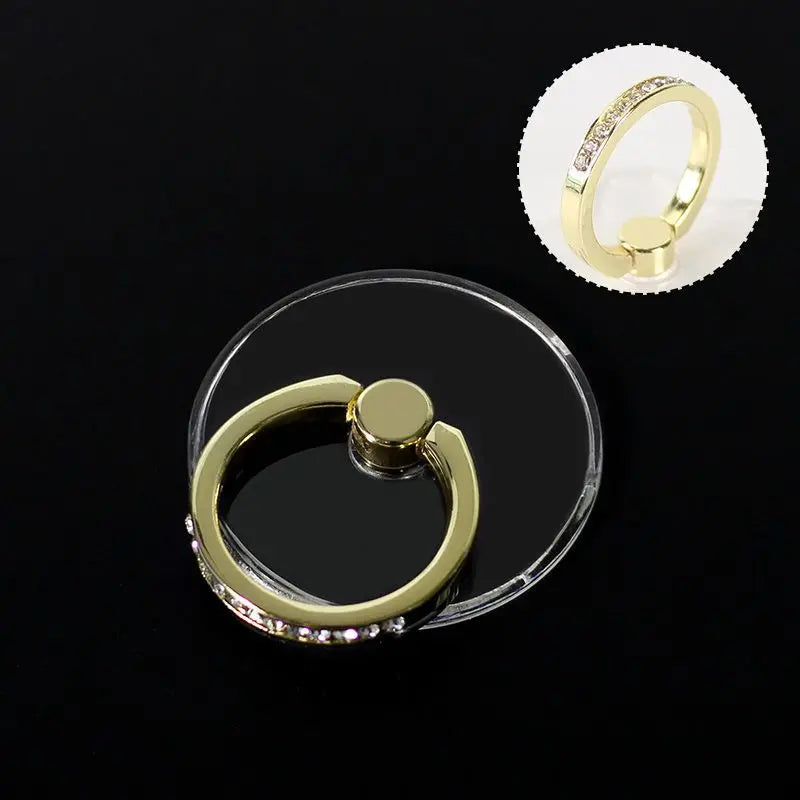 Transparent Cell Phone Ring Holder Stand 360°Degree Rotation Clear Finger Grip Kick additional angle