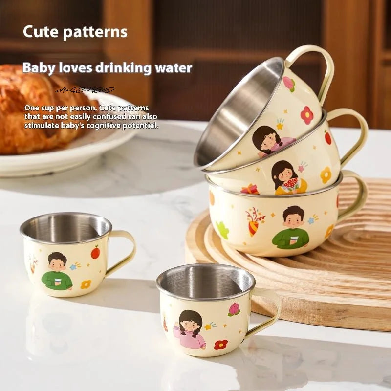 Stainless Steel Water Cup Mug for Kids 80/220ml Anti Scalding Mini Cute Drinking Coff alternate view