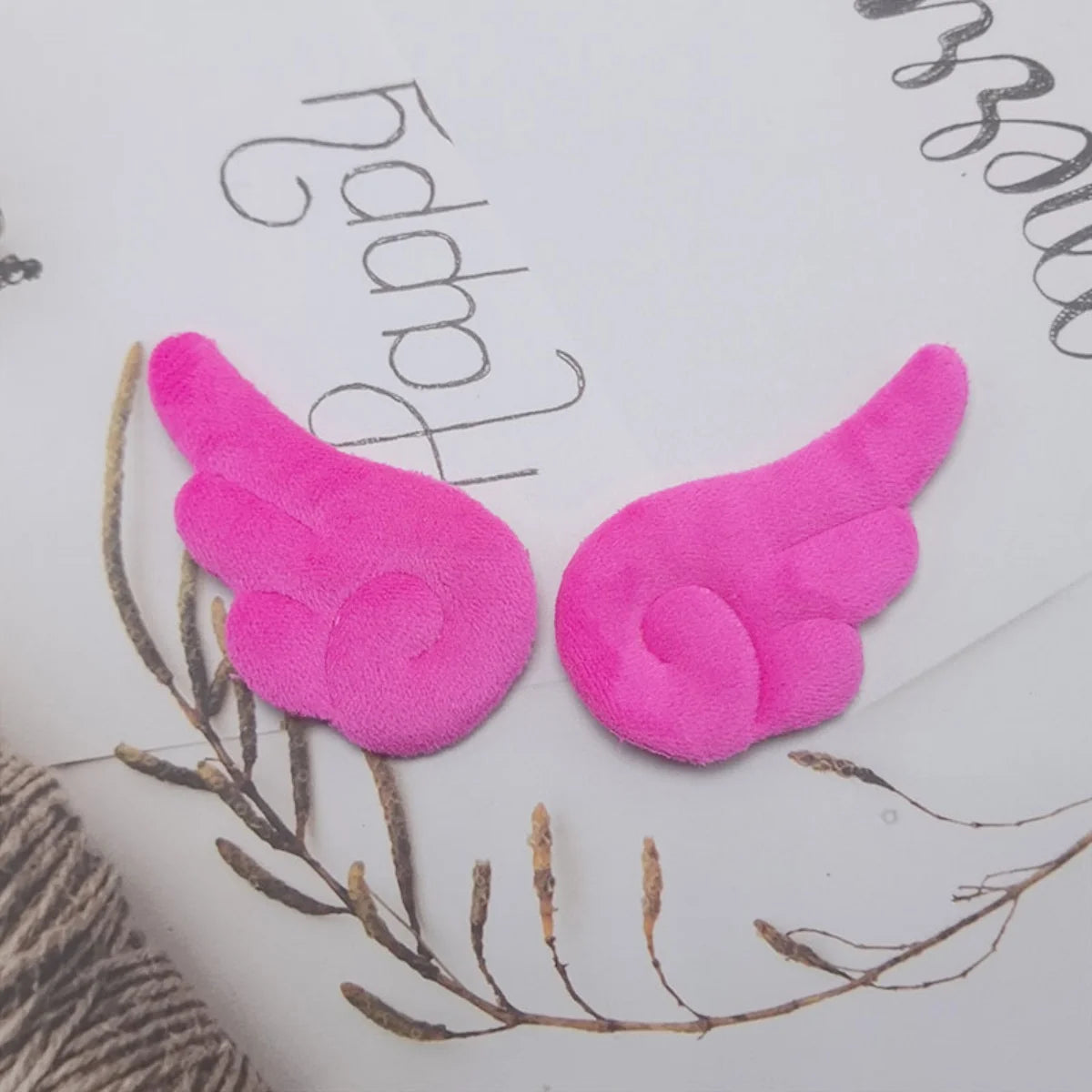 2Pcs  double-sided plush angel wings diy accessories cake card cap socks clothing toy decoration materials