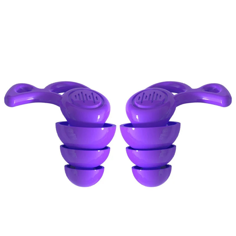1Pair Soft-Silicone 3-Layer Reusable Ear Plugs | High-Efficiency Noise Reduction for alternate view