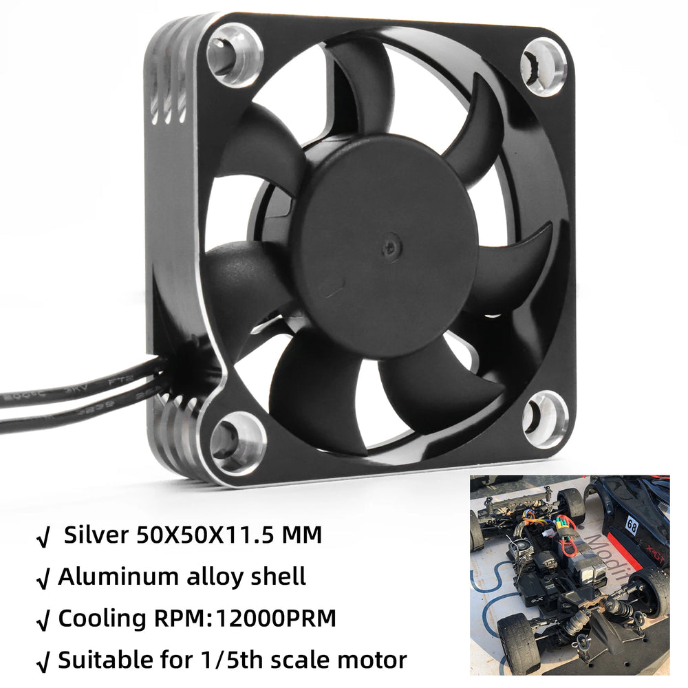 RC 25/30/35/40/50mm Fan 28000 RPM Heat Dissipation Cooling Fan for RC Crawler 1/10 1/8 close-up view