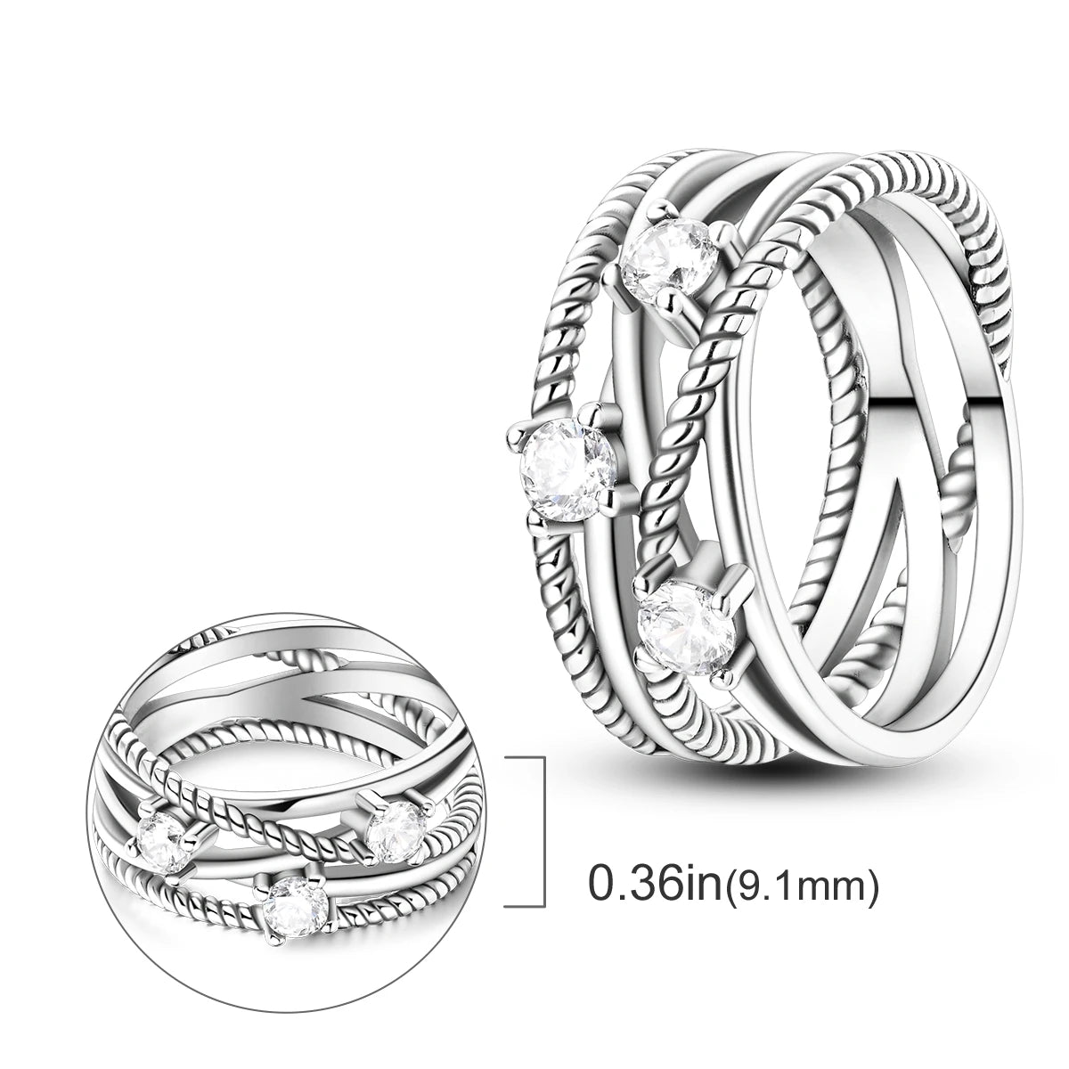 Plated Mystic Star Ring Infinite Love Original Design Zircon Wedding Rings Jewelry Women Gift