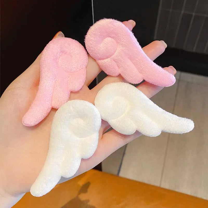 2Pcs Angel Hair Clips Girls Kids Cartoon Plush Pins Barrette White Wing Hair Hoop Christmas Holiday