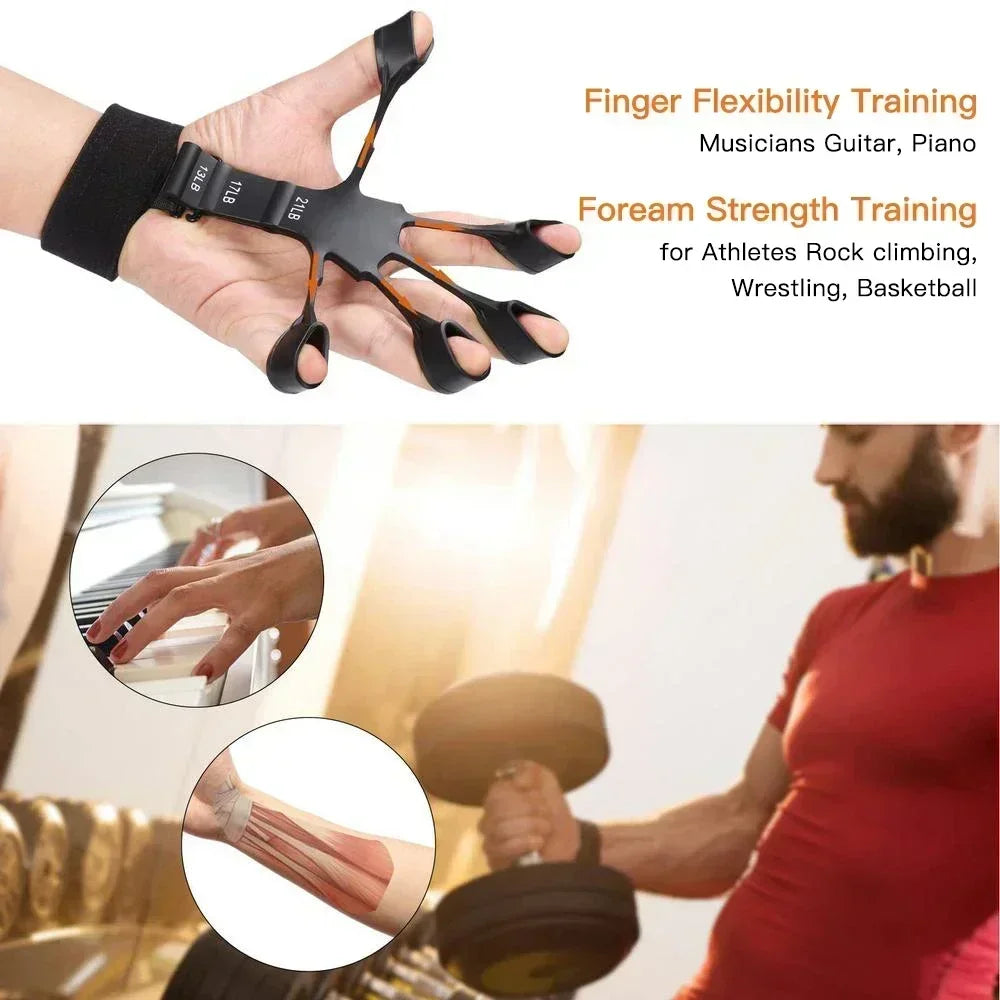 6 Level Finger Strengthener | Silicone Hand Grip Trainer for Guitar and Sports lifestyle view