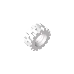 Gobricks GDS-1071 Tire 15mm D. x 6mm Offset Tread Small | Compatible Building Block Wh close-up view