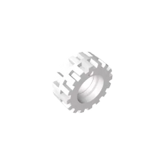 Gobricks GDS-1071 Tire 15mm D. x 6mm Offset Tread Small | Compatible Building Block Wh close-up view