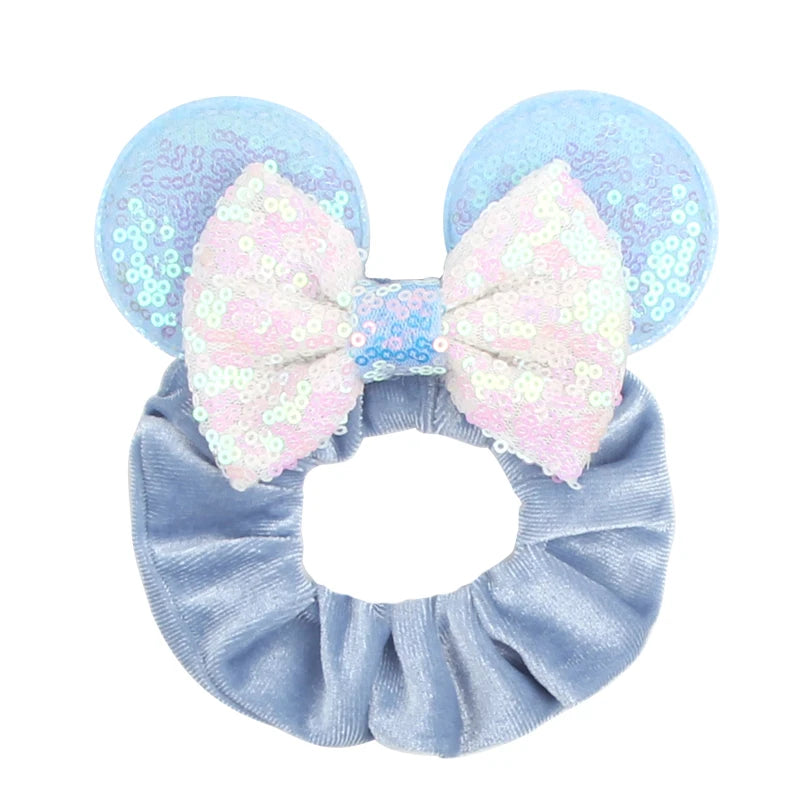 Women Ears Hair Scrunchies Velvet Hairbands For Girls Sequins Bows Headband Women T additional angle