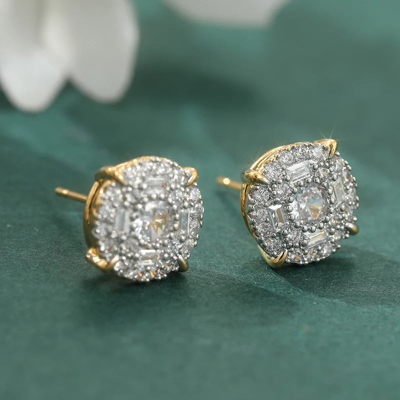 Fashion Simple Shiny Zircon Stud Earrings Helix Piercing Jewelry Flat Back Cartilage Stu detail view