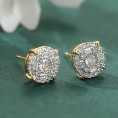Fashion Simple Shiny Zircon Stud Earrings Helix Piercing Jewelry Flat Back Cartilage Stu detail view