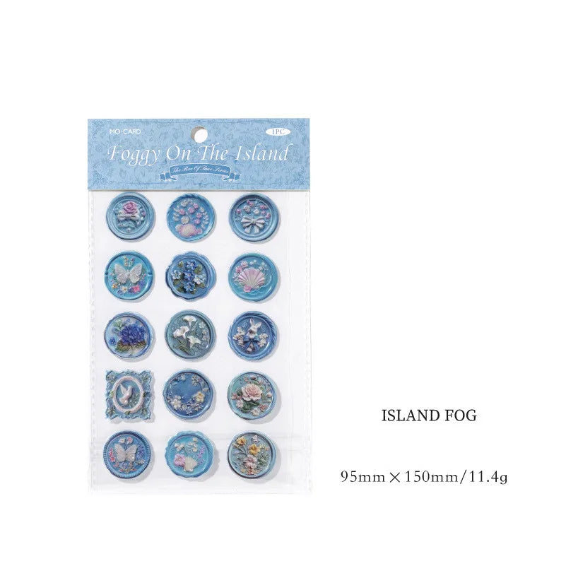 Wax Seal Stickers 3D Self Adhesive | Creative Stationery Decor close-up view