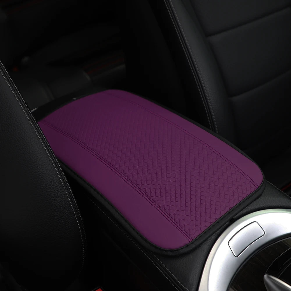 Car Armrest Pad Center Console Pad Artificial Leather close-up view
