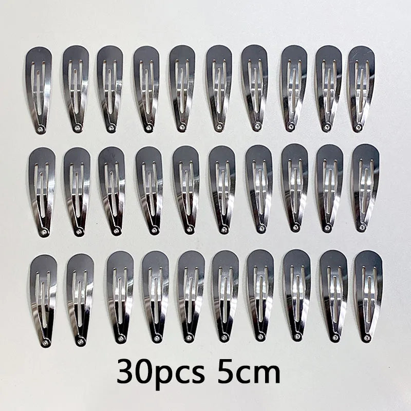 10/20/30pcs/set Women Silver Gold Black Waterdrop Shape Basic Alloy Hair Clips BB H additional angle