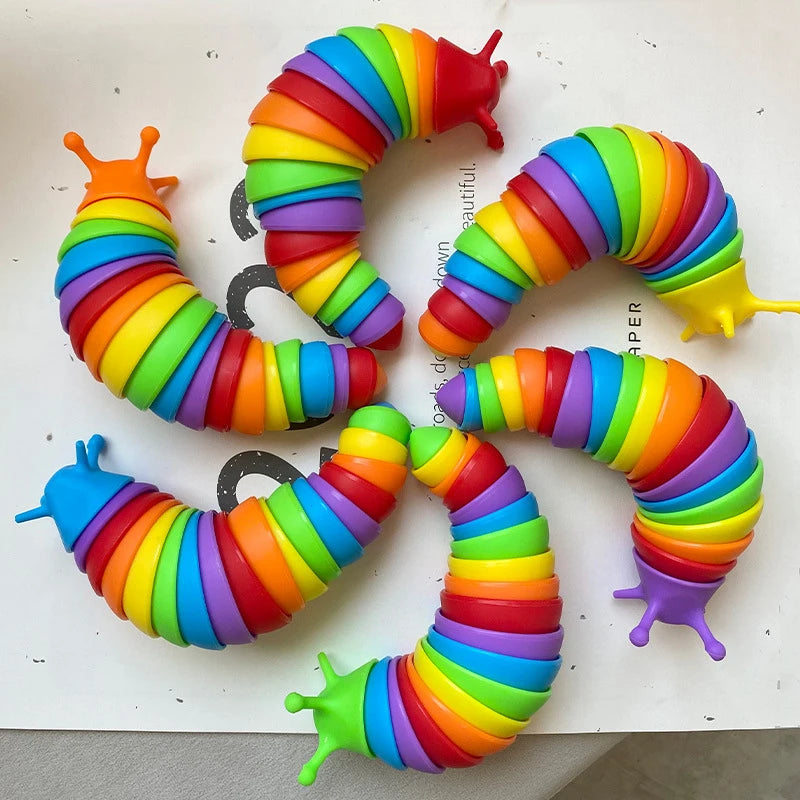 3D Slug Fidget Toy Colorful Slug Snail Toy Articulated Flexible All Ages Relief Anti- lifestyle view