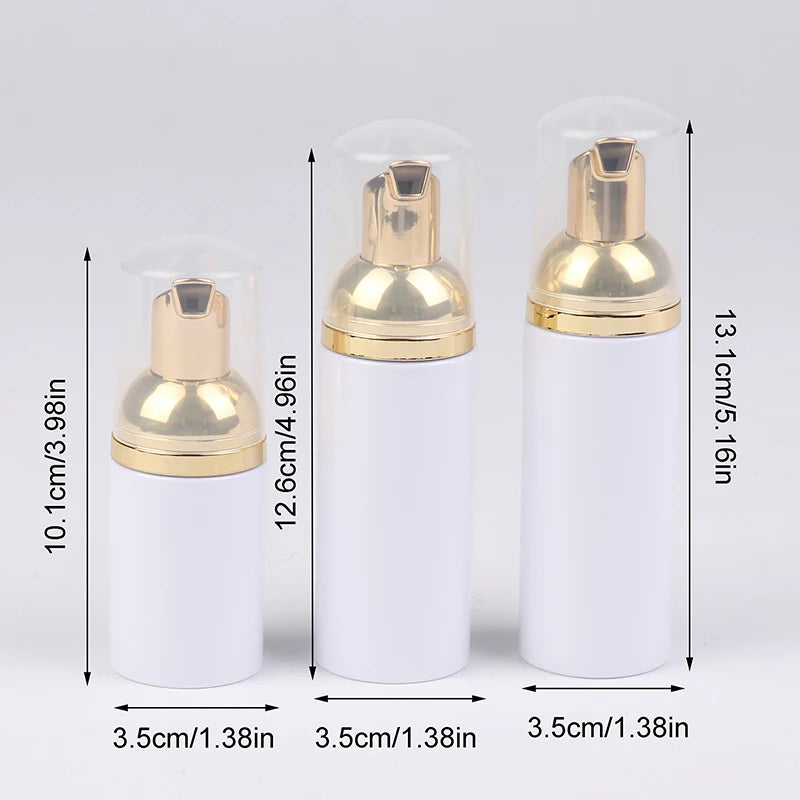 30/50/60ML White Gold Plastic Foamer Pump Bottle Refillable Empty Face Lashes Clean additional angle
