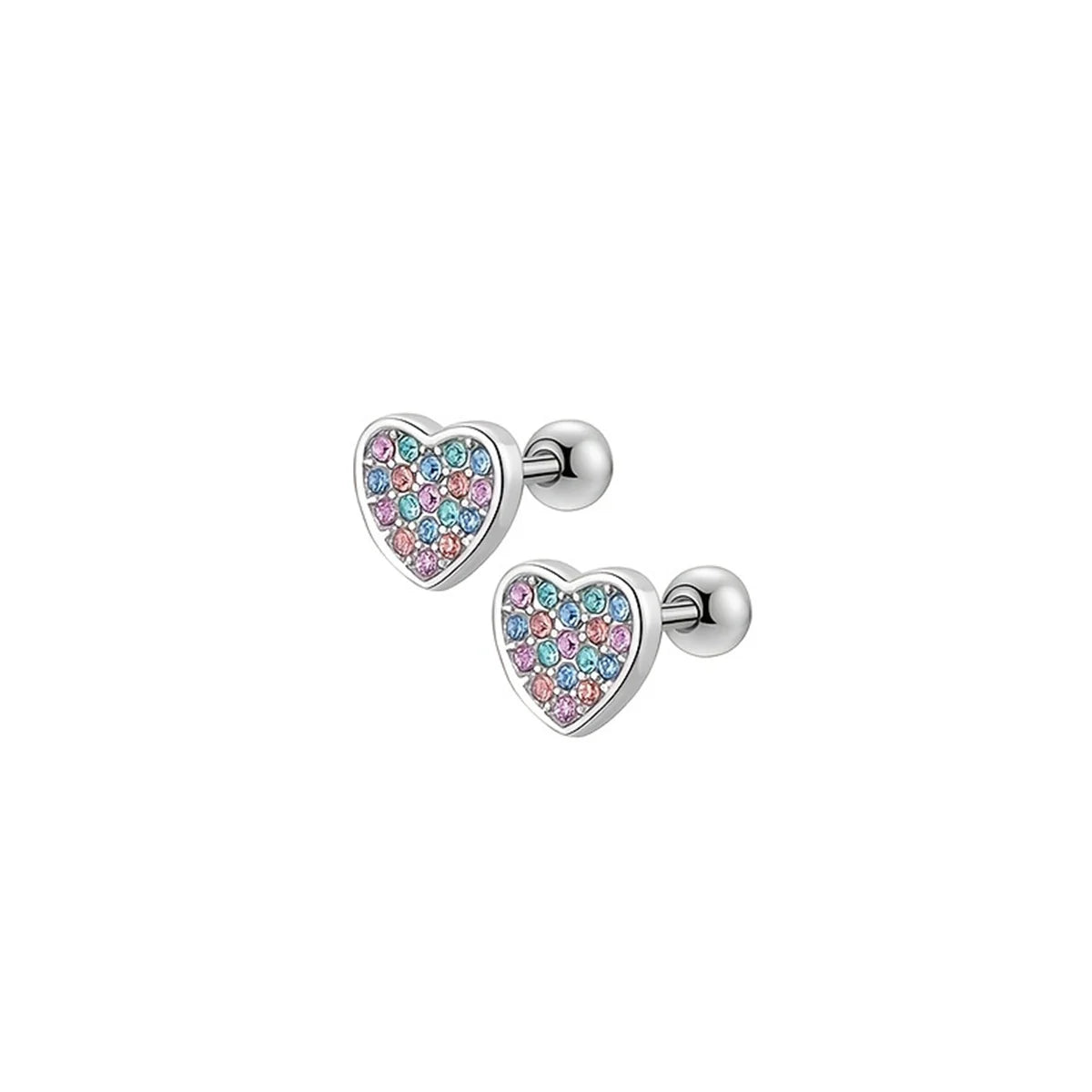 EVISPOL 2-12pcs 316L Stainless Steel Screw Back Stud Earrings Butterfly Heart Flower Car detail view