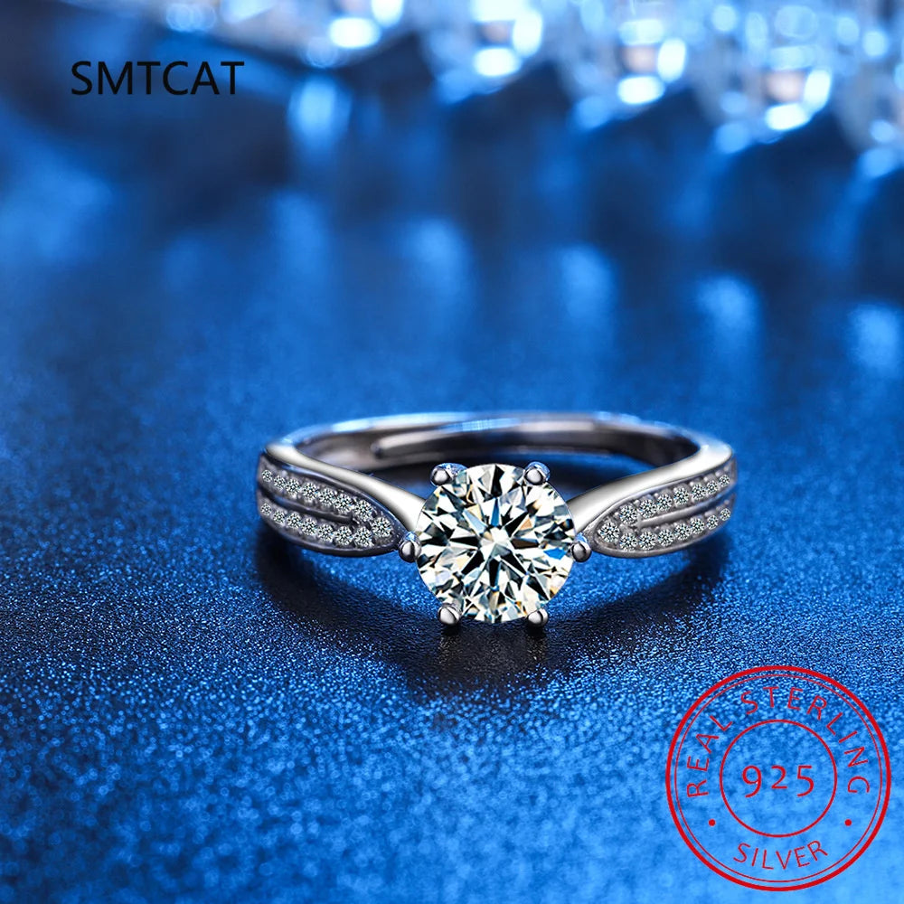 Real 3 Carat Moissanite Engagement Ring Luxury Bridal Set Solitaire Wedding Promise R alternate view