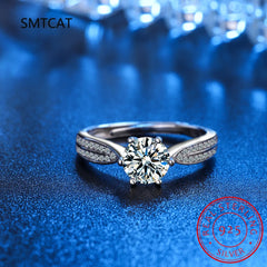 Real 3 Carat Moissanite Engagement Ring Luxury Bridal Set Solitaire Wedding Promise R alternate view