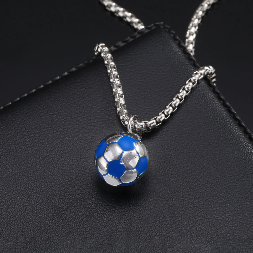 Vnox Lucky 3D Soccer Football Pendant Necklaces for Men Boys, Stainless Steel Colla additional angle