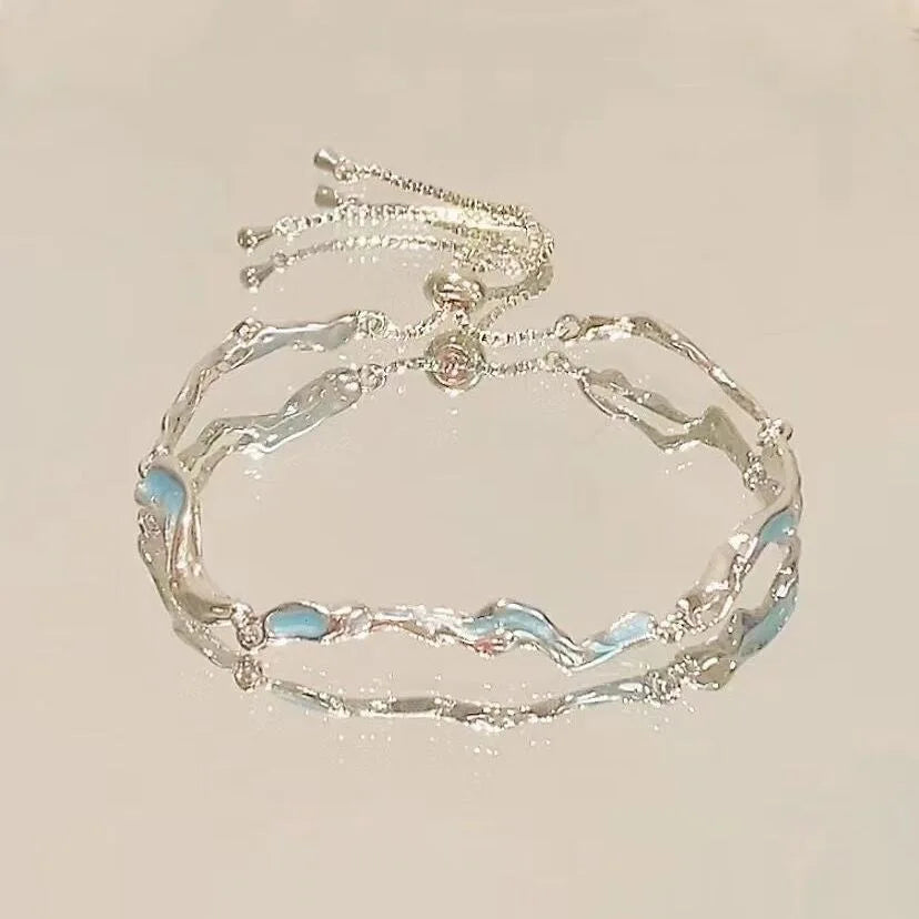 Sparkling Cherry Blossoms Butterfly Bracelet Women's Fashion Temperament Wave Moon Fl lifestyle view
