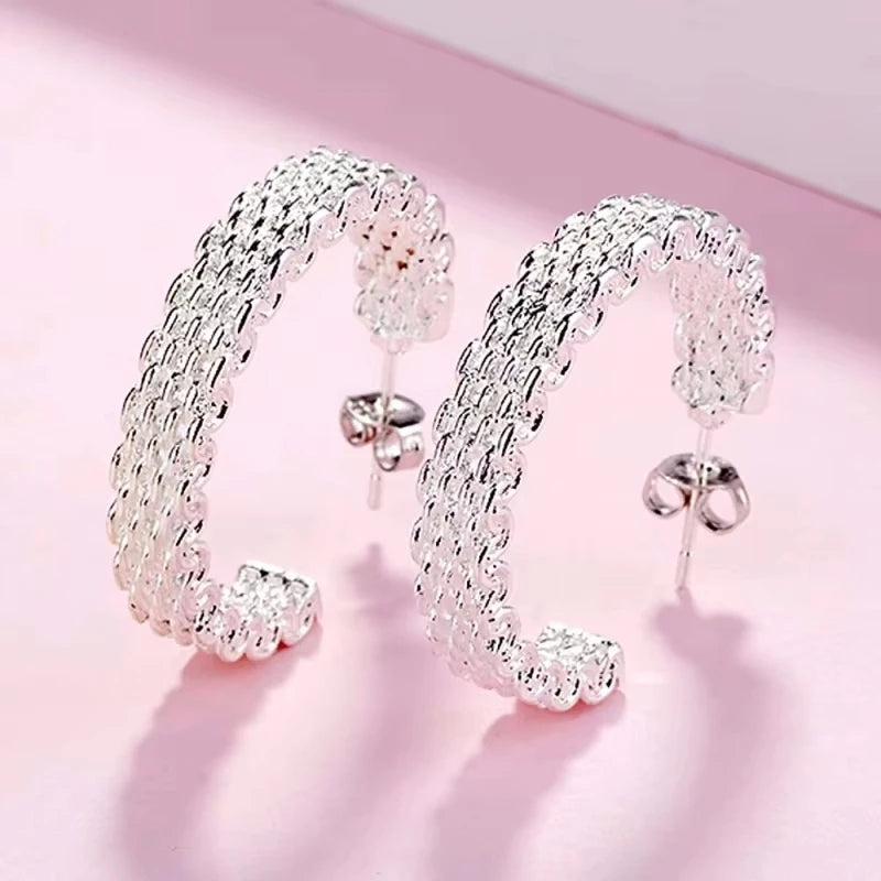 Original Designer 925 Sterling Silver Elegant Crystal Jewelry Fashion Zircon Circle additional angle