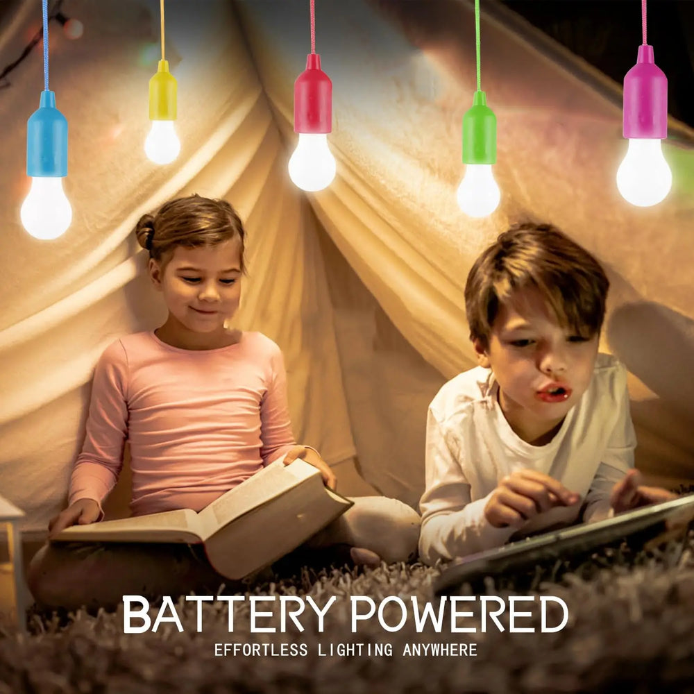 Battery Operated LED Pull Cord Light | Portable Hanging Lantern for Camping, Garden additional angle
