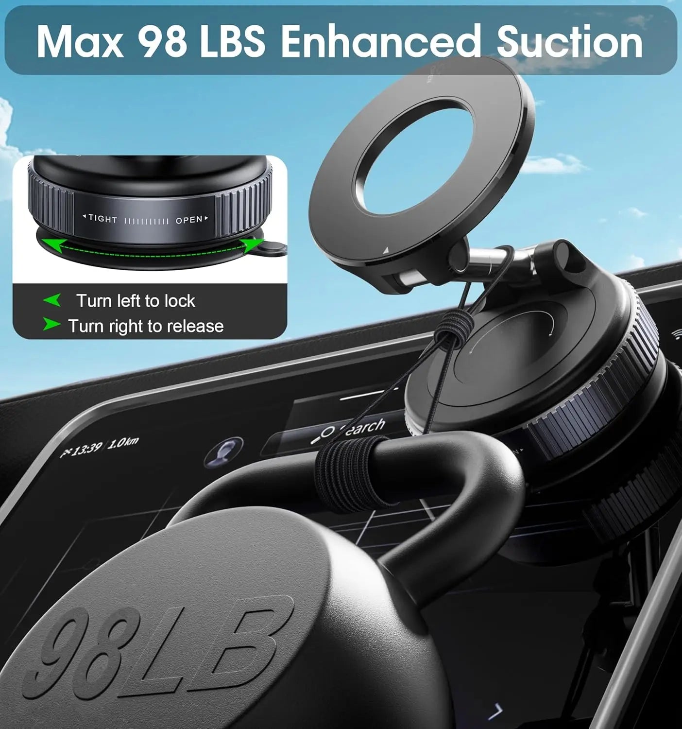 Folding Magnetic Phone Holder 360° Rotation Desk Car Windshield