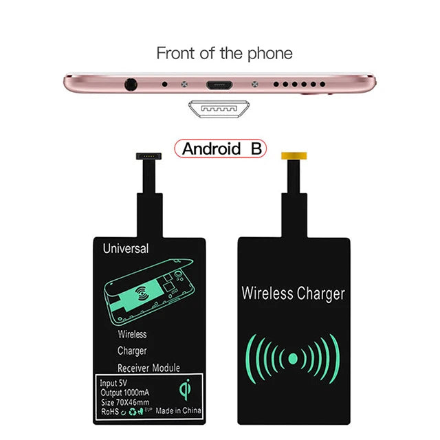 Universal Wireless Charging Receiver with Type-C Connector – Fast & Easy Charging - Onlytenbucks.com