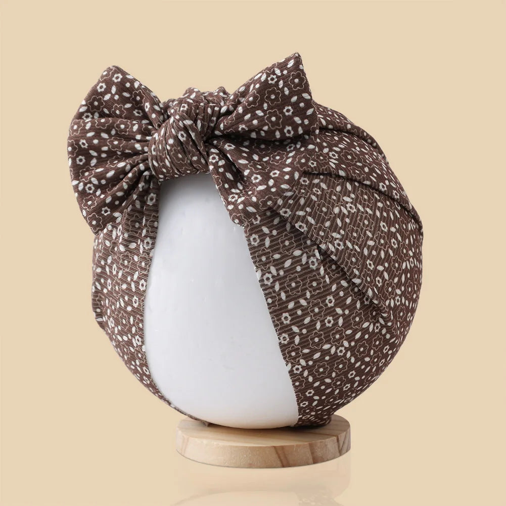 Baby Turban Hats with Prints | Soft Knit Newborn Caps alternate view
