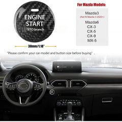Carbon Fiber Engine Start Button Cover for Mazda alternate view