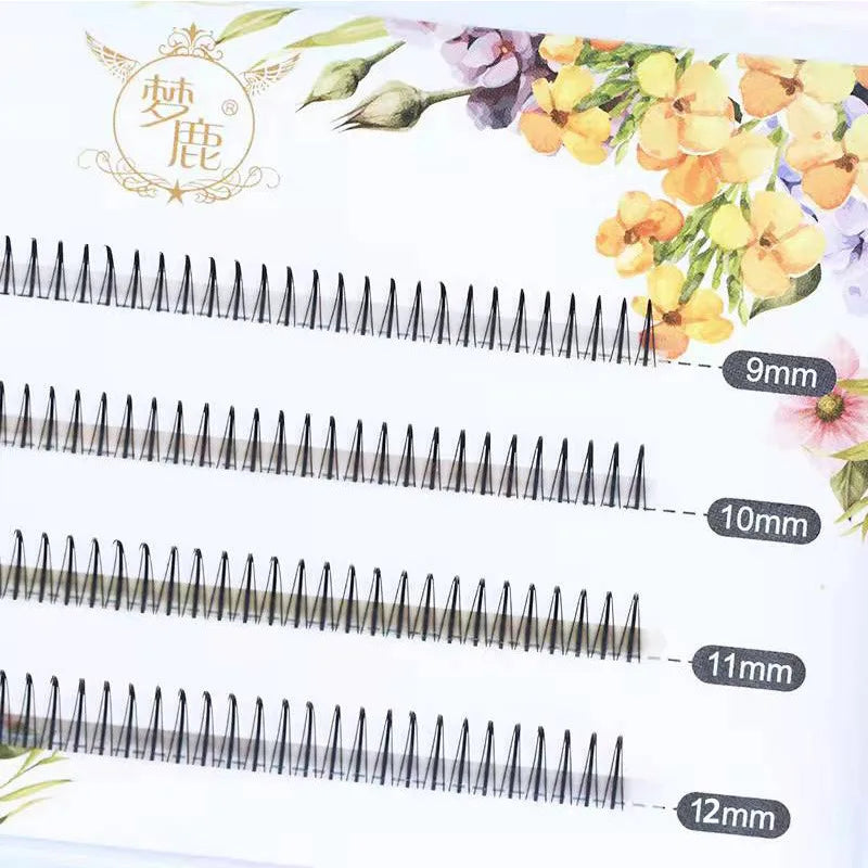 Brown Lashes A Type False Eyelashes 8-12mm | Natural Fairy Lash Clusters for Korean additional angle