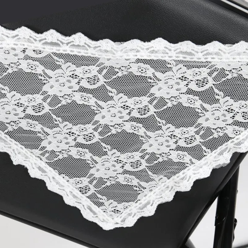 Y2K Women Lace Flower Elegant Skirt Stacked Belt Flower Sweet Triangle Scarf Breathab lifestyle view