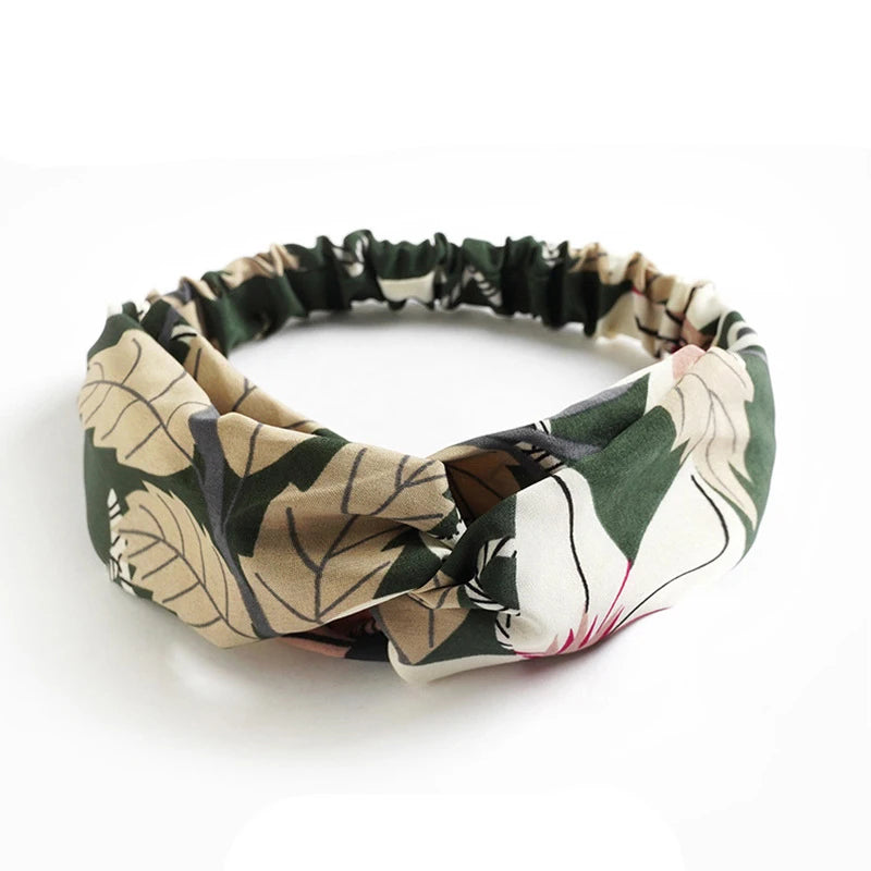 Fashion Bohemian Style Hair Bands Elastic Yoga Headband Women Headwear Print Vintag additional angle