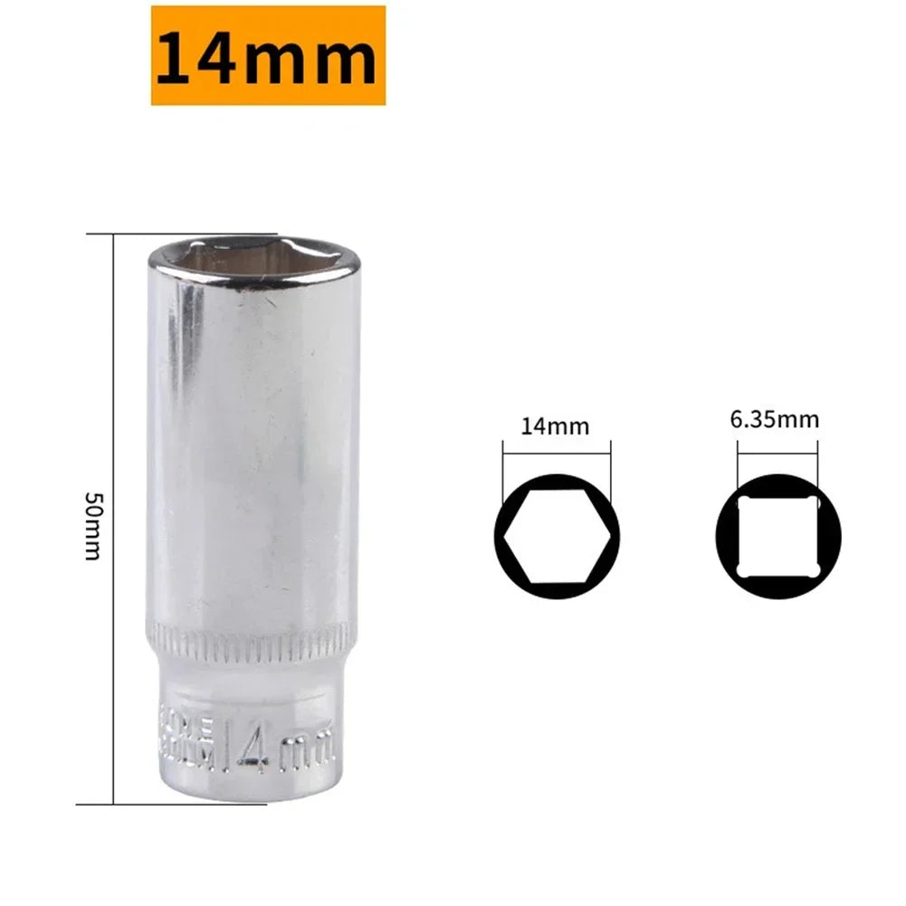 1/4 Hex Drive Deep Socket Adapter Set | Chrome Vanadium Steel Impact Socket Wrench lifestyle view