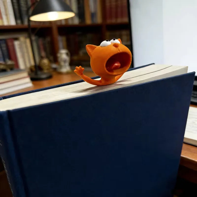 Funny3D Stereo Lazy Cat Bookmark Creative Reusable Waterproof Animal Reading Book Mark f detail view