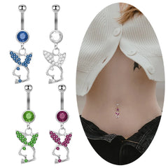 Stainless Steel Navel Nail Set with Zircon Human Body Piercing Jewelry