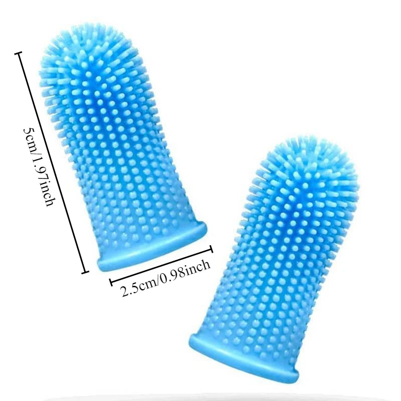 Dog Super Soft pet Finger Toothbrush Teeth Cleaning Breath Care Nontoxic Silicone T additional angle